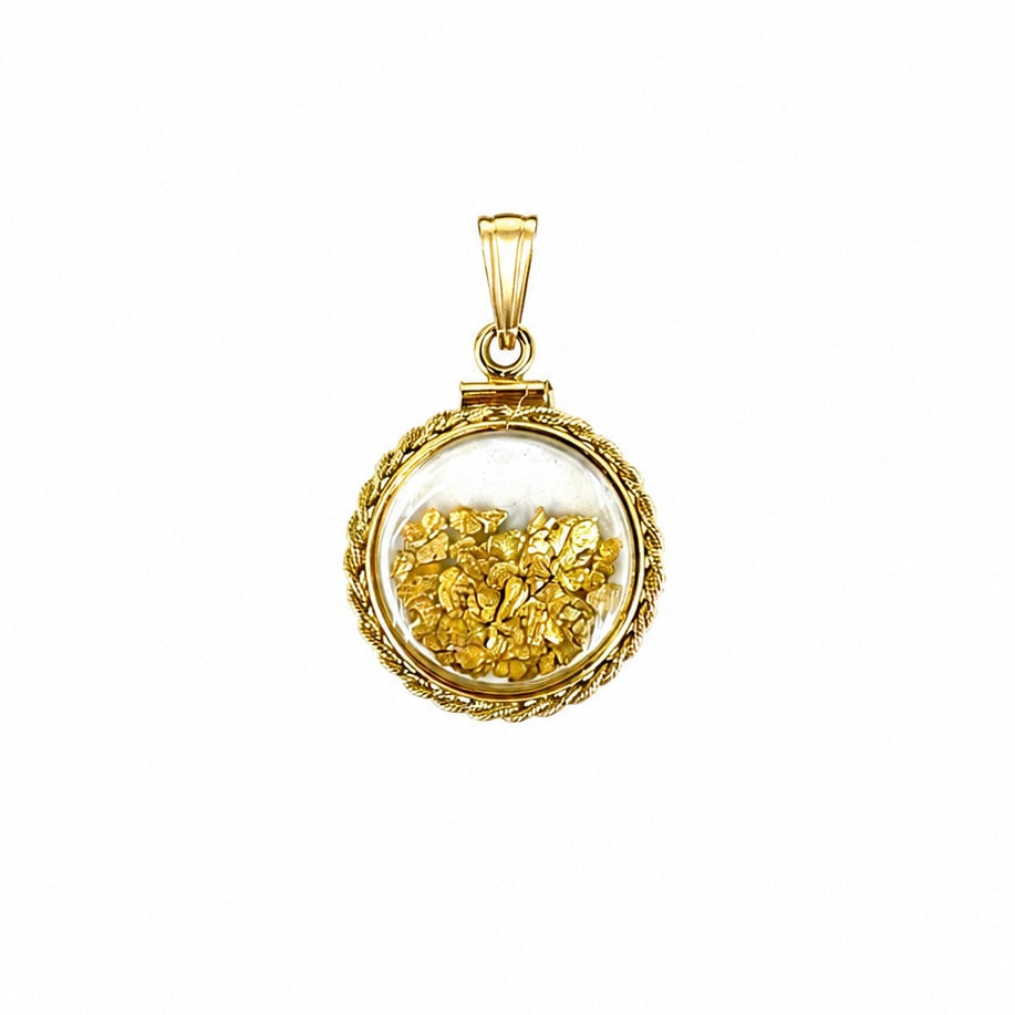 Large Yellow Gold Filled Bezel Pendant