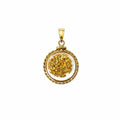 Extra Large 14ct Gold Bezel Pendant