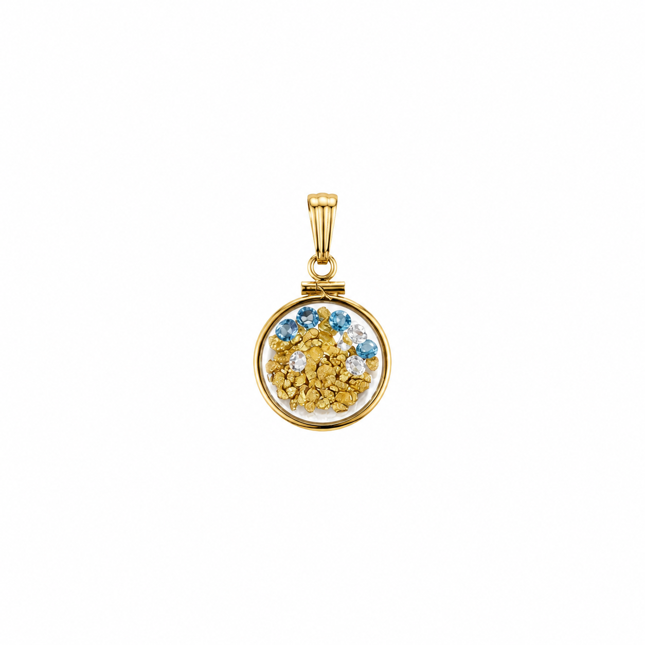 Extra Large 14ct Gold Bezel Pendant with CZ