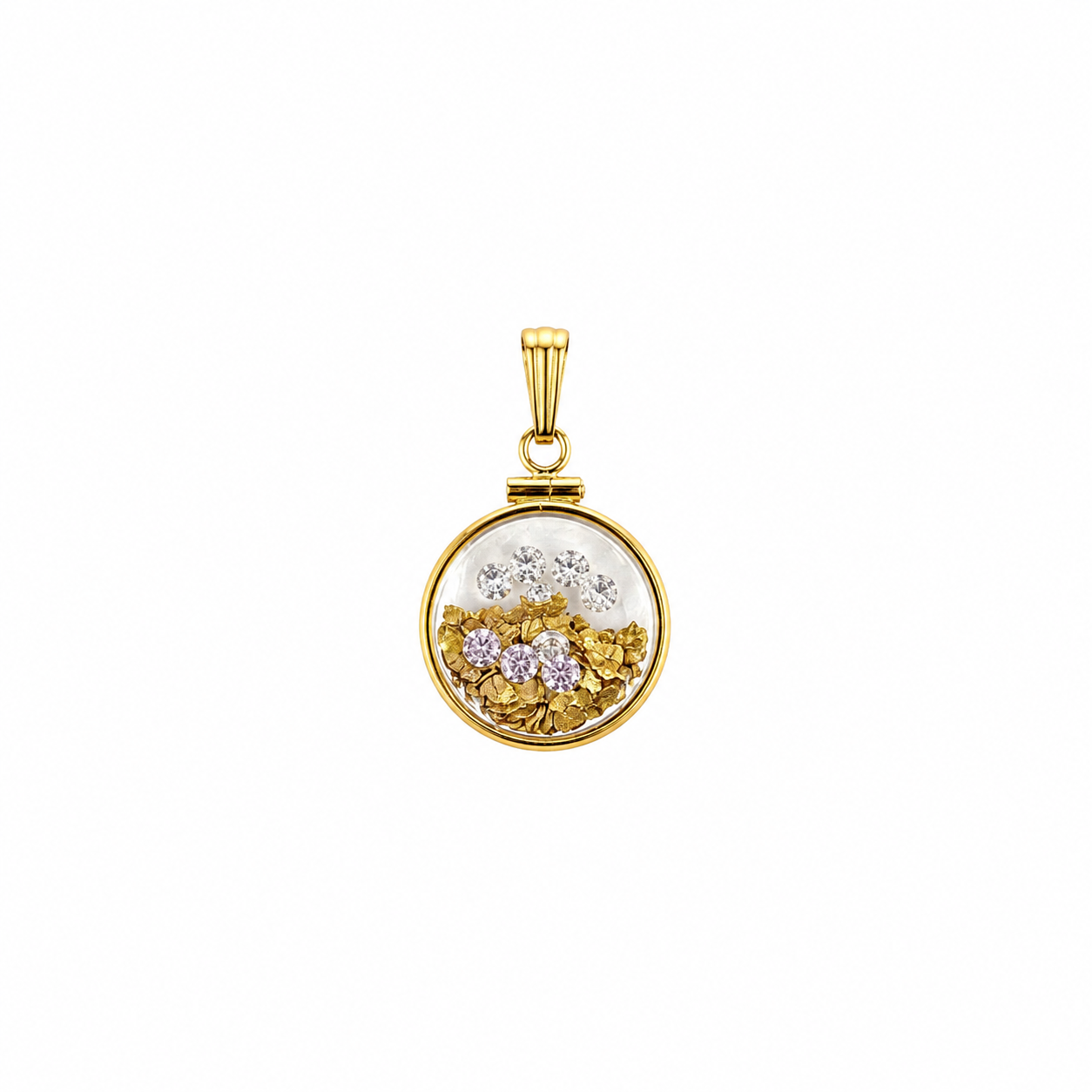 Large 14ct Gold Bezel Pendant with CZ