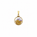 Extra Large 14ct Gold Bezel Pendant with Amethyst/CZ