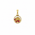 Large 14ct Gold Bezel Pendant with Rubys