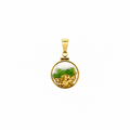 Extra Large 14ct Gold Bezel Pendant with Pounamu Pieces
