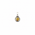 Small Sterling Silver Rope Bezel Pendant