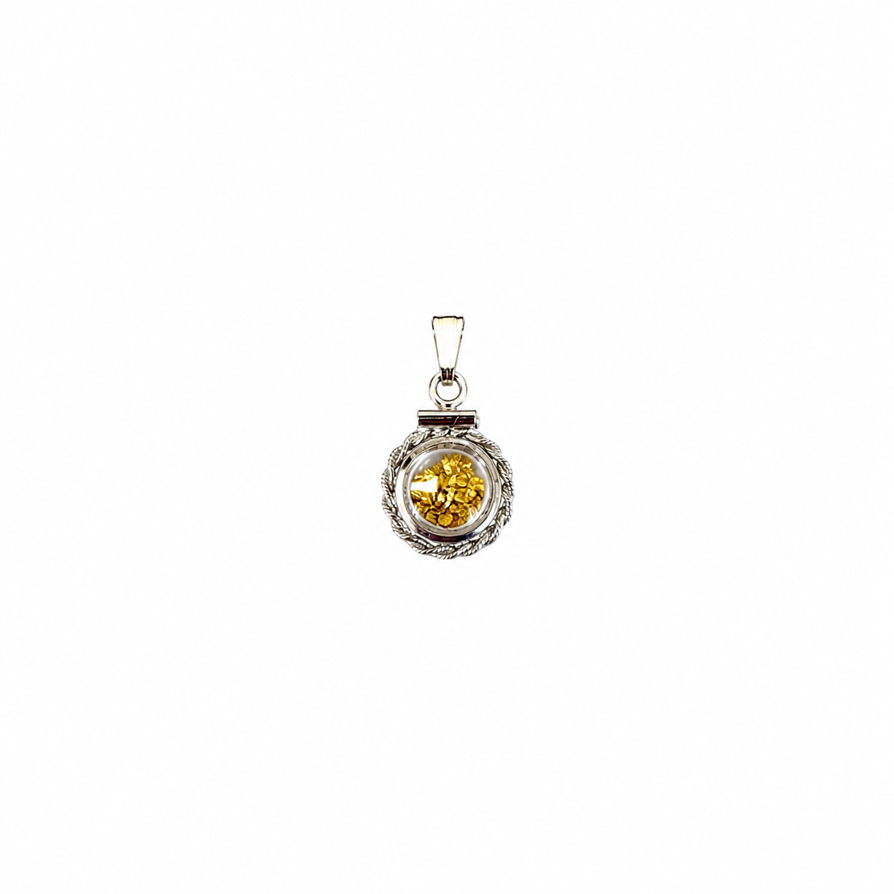 Small Sterling Silver Rope Bezel Pendant