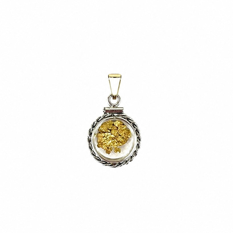 Medium Sterling Silver Rope Bezel Pendant