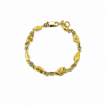 14kt Natural Gold Nugget Bracelet - 21cm