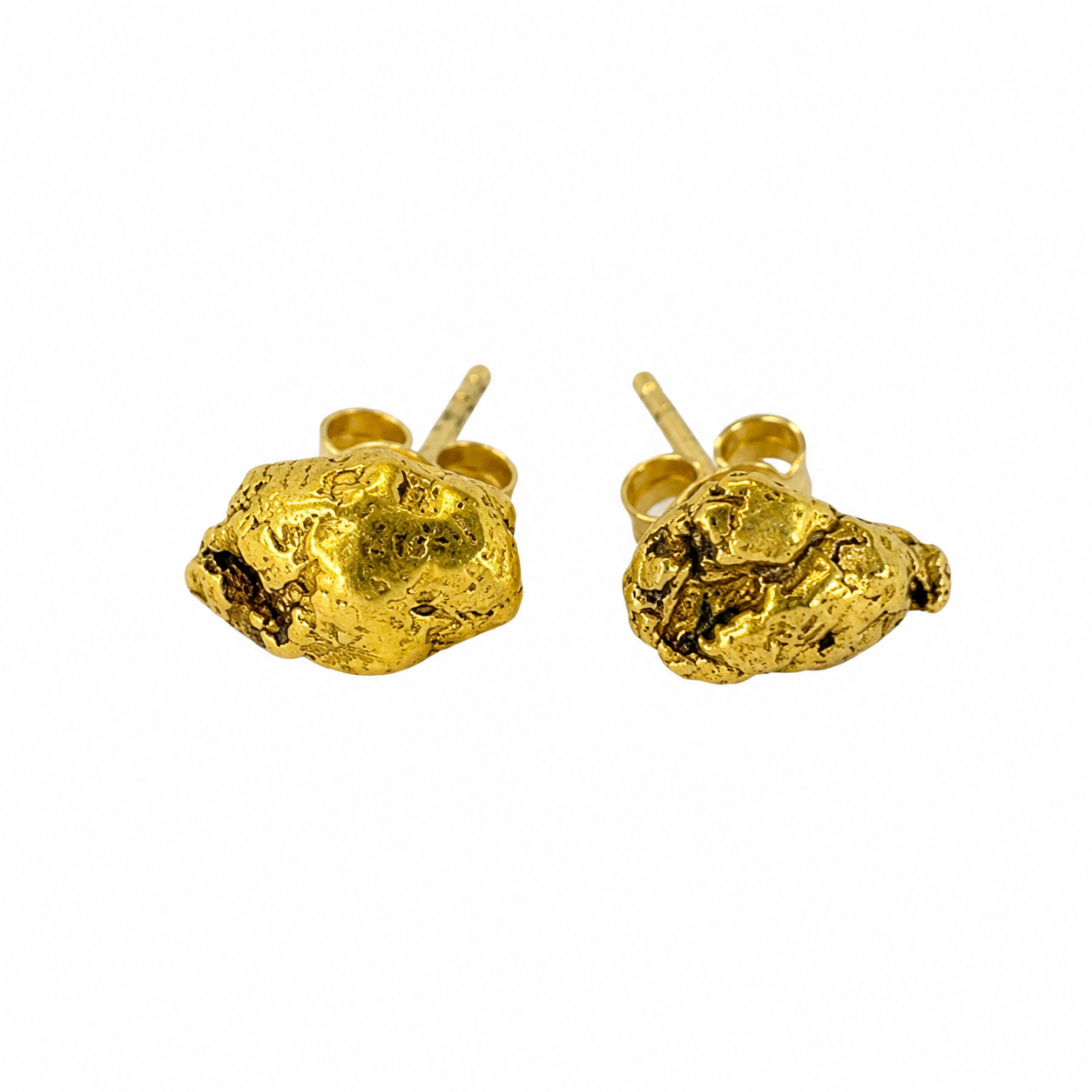 23kt Natural Gold Nugget Studs