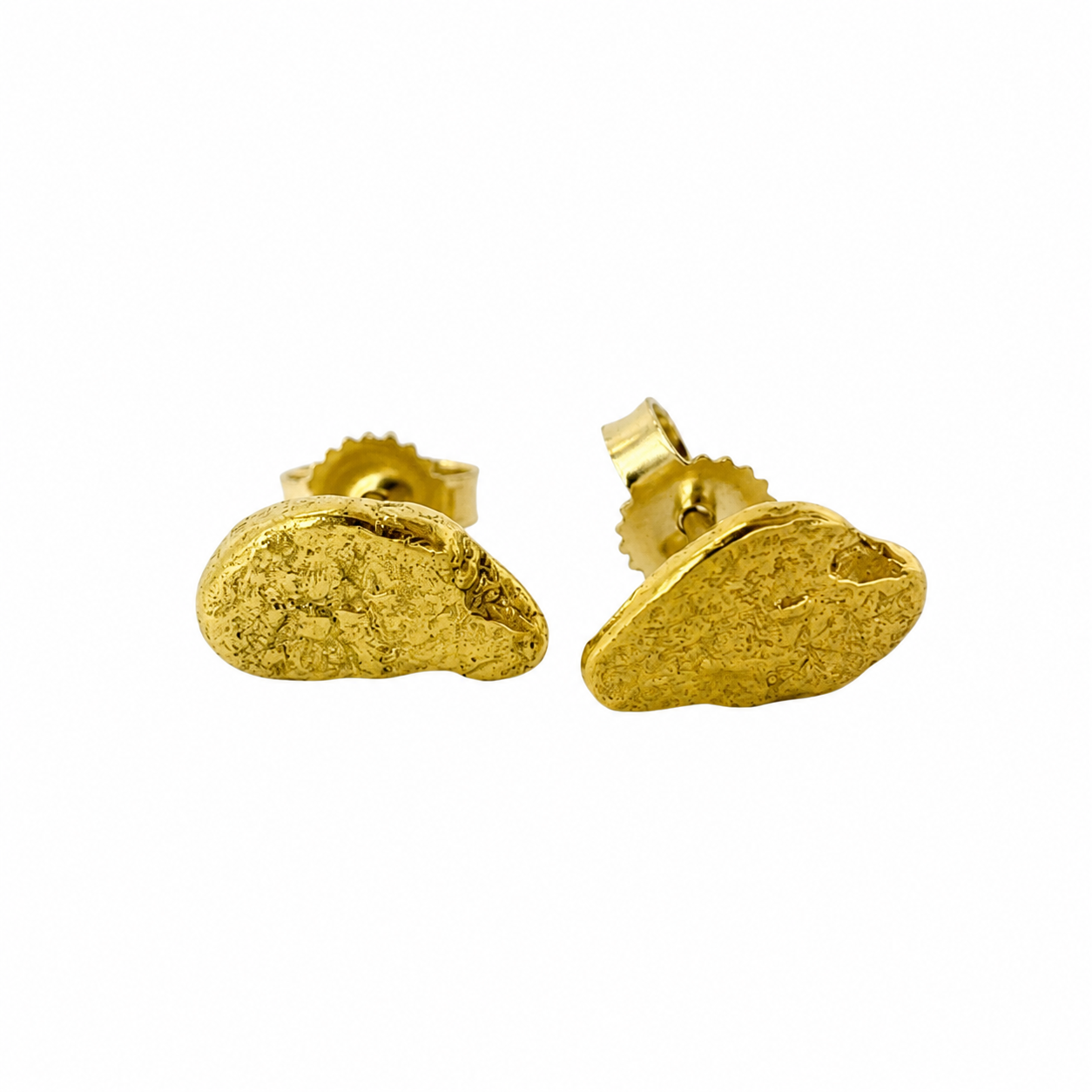 23kt Natural Gold Nugget Studs