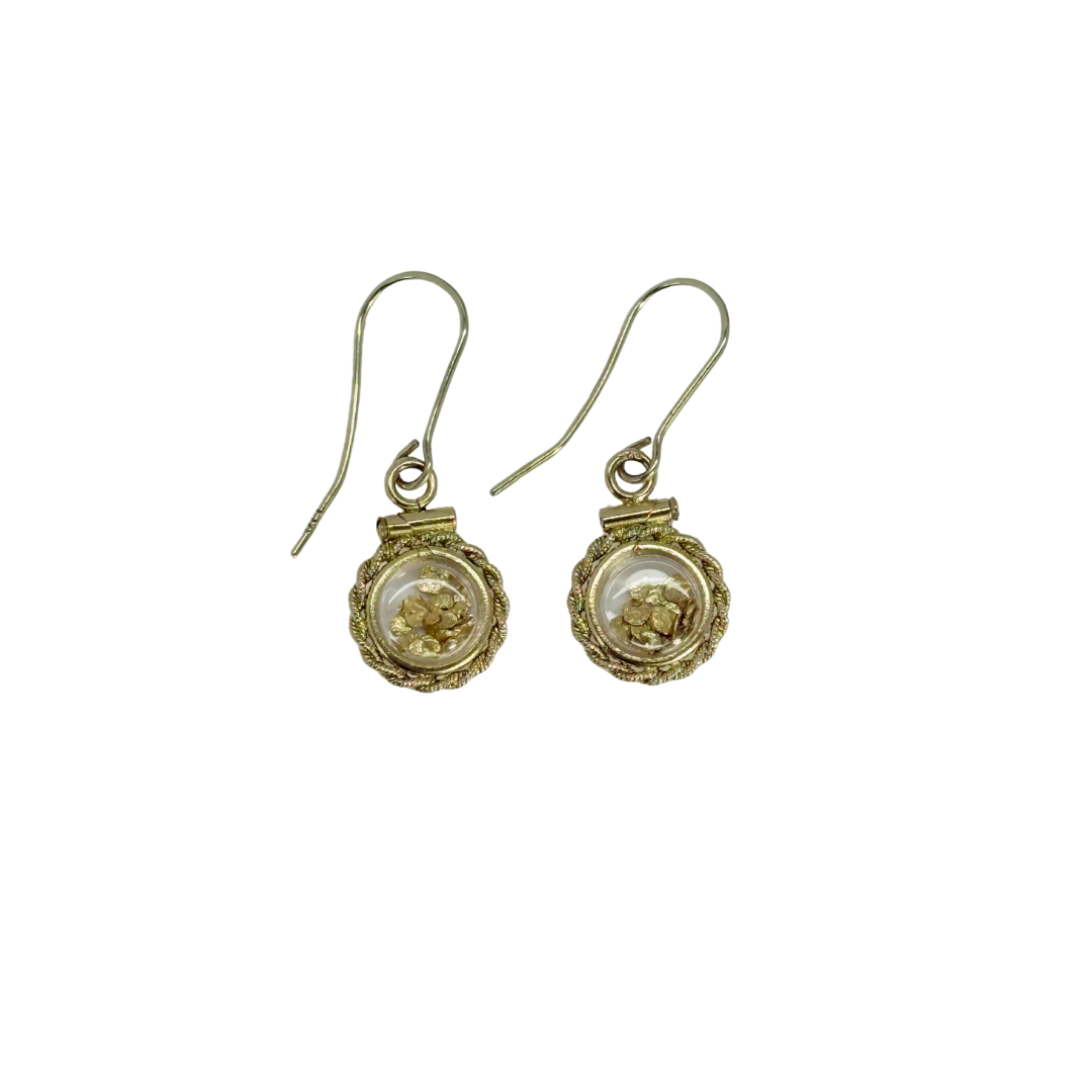 14kt Gold Rope Bezel Earrings