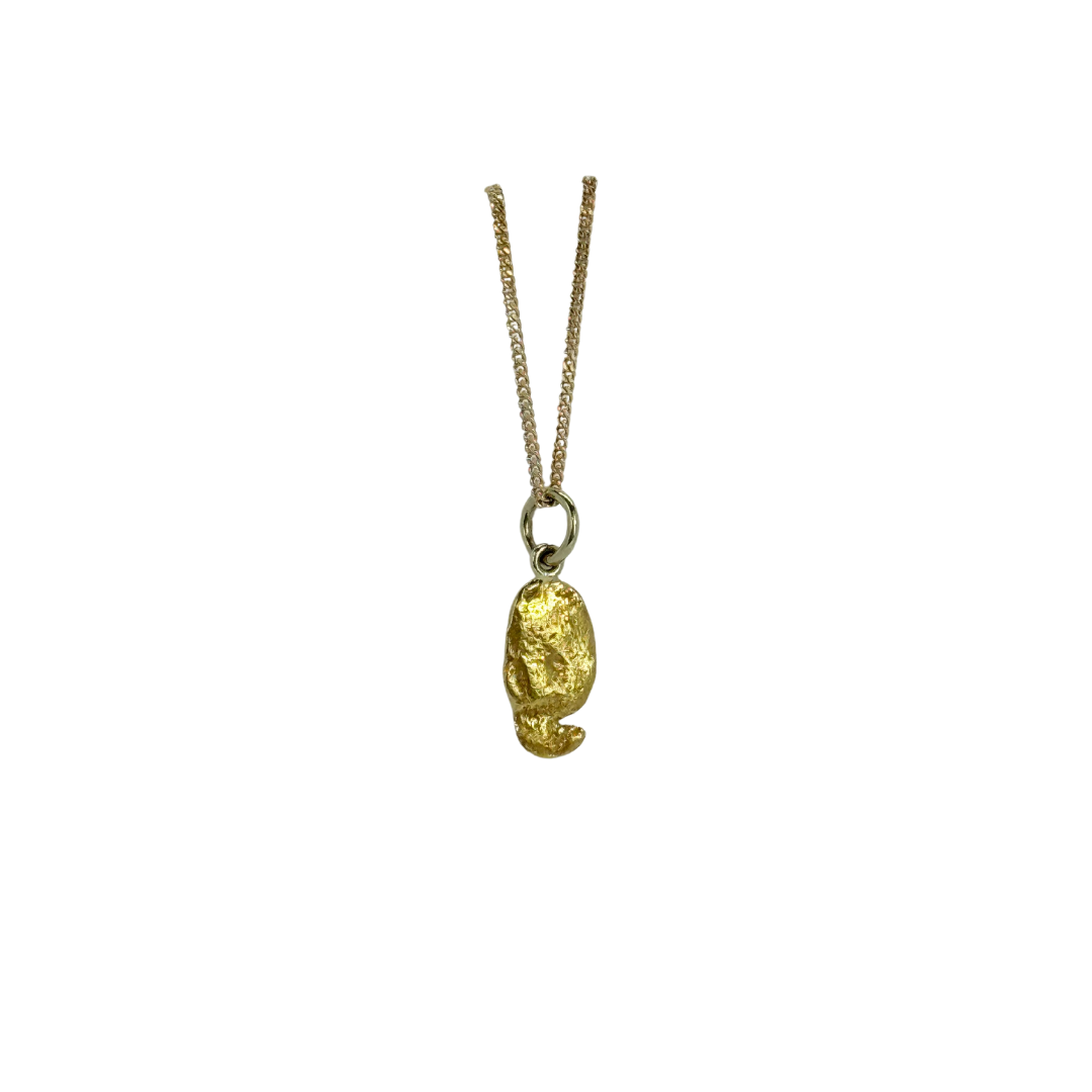 23kt Natural Gold Nugget Mounted Pendant