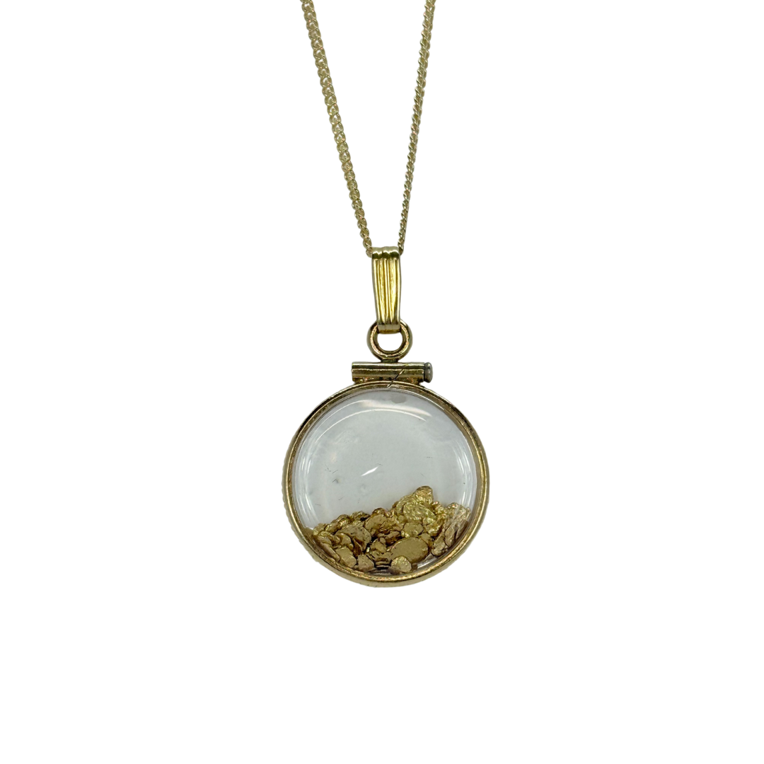Large Yellow Gold-filled Plain Bezel Pendant