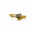 18kt Ladie's Ring - 23kt Natural Gold Nugget with 0.116ct Diamond - O