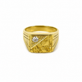 14kt Mens Ring - 23kt Natural Gold Nugget with 0.25ct Diamond - X.5