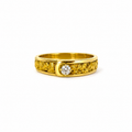 18kt Ladie's Ring - 23kt Natural Gold Nugget with 0.5ct Diamond - O.5
