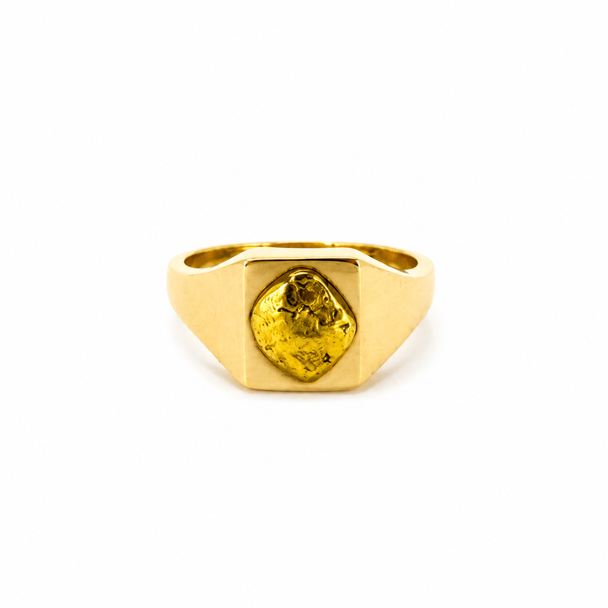 9kt Men's Ring - 23kt Natural Gold Nugget - T