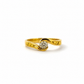 18kt Ladies Ring - 23kt Natural Gold Nugget with 0.251ct Diamond - Q